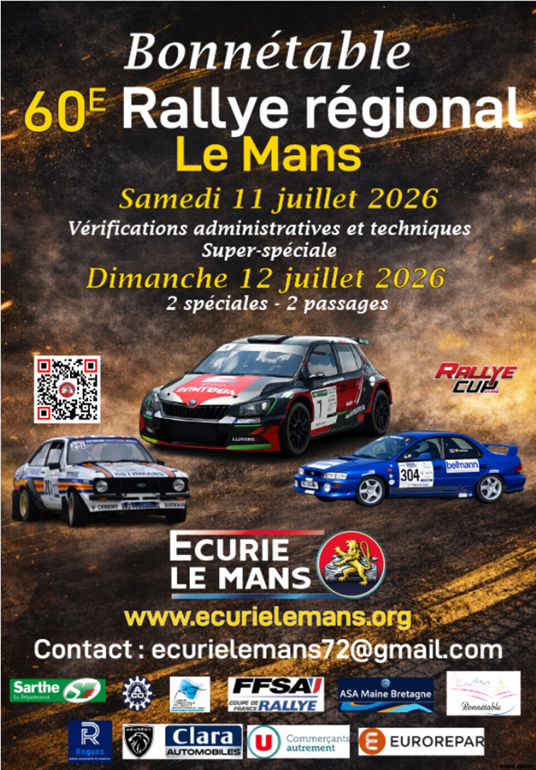 60ème Rallye régional Le Mans + VHC + VHRS